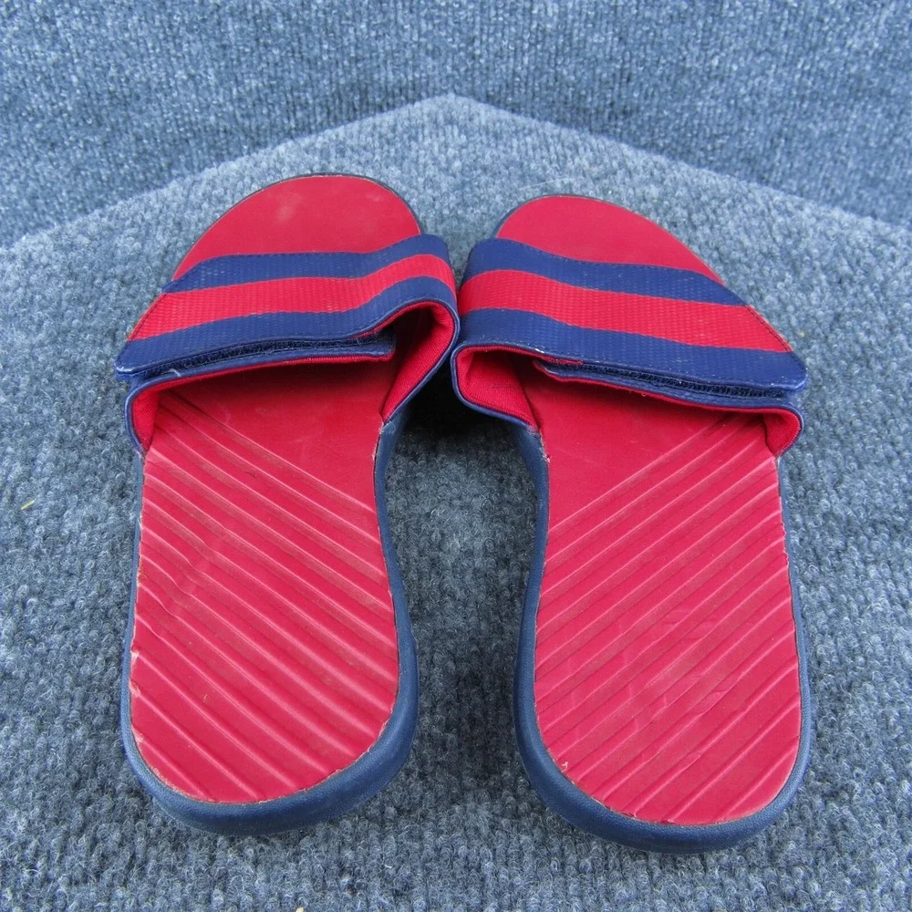 Lands' End Boys‎ Slide Shoes Sandal Red Synthetic Hook & Loop Size Y 5 Medium